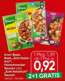 Spar Knorr Basis, Basis „Echt Natürlich!“, Feinschmecker Saucen oder „Echt Natürlich!“ Saucen Angebot