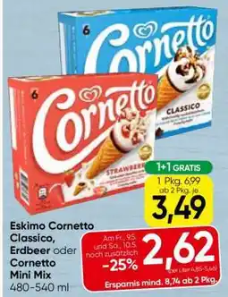 Spar Eskimo Cornetto Classico, Erdbeer oder Cornetto Mini Mix Angebot