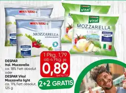 Spar DESPAR Ital. Mozzarella oder DESPAR Vital Mozzarella light Angebot