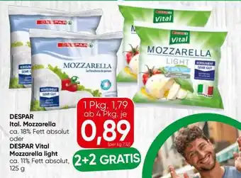 Spar DESPAR Ital. Mozzarella oder DESPAR Vital Mozzarella light Angebot
