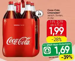 Spar Coca Cola Limonaden Angebot