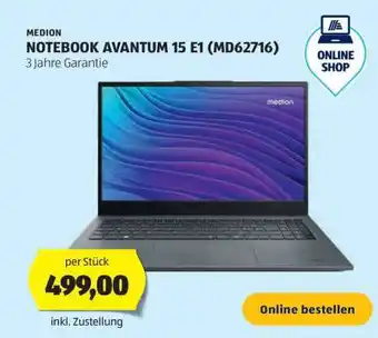Hofer NOTEBOOK AVANTUM 15 E1 (MD62716) Angebot