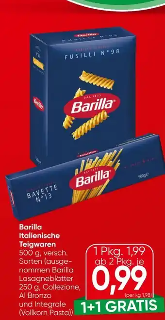 Eurospar Barilla Teigwaren Angebot