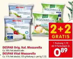 Interspar Despar Mozzarella Angebot