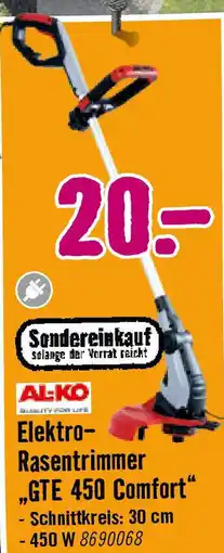 Hornbach Elektro- Rasentrimmer „GTE 450 Comfort Angebot