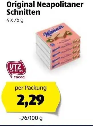 Hofer Original Neapolitaner Schnitten 4x75 g Angebot