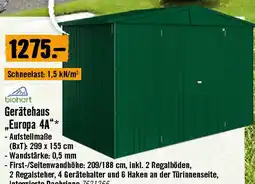 Hornbach Gerätehaus „Europa 4A Angebot