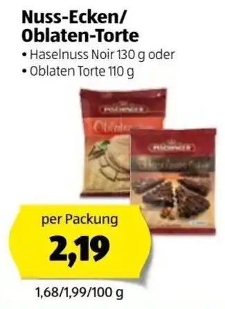 Hofer Nuss Ecken/Oblaten Torte Angebot