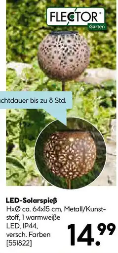 Hellweg Flector Garten LED Solarspiess terracotta Angebot