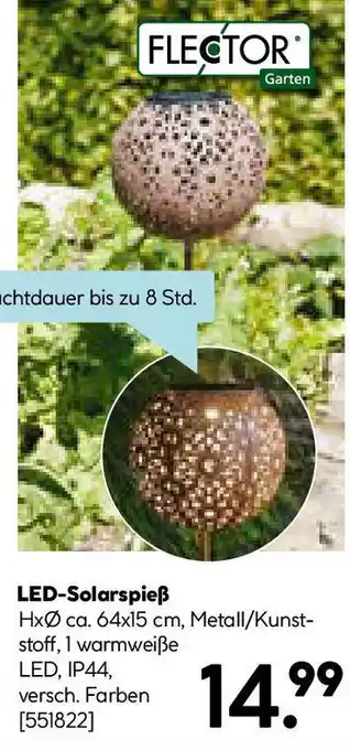 Hellweg Flector Garten LED Solarspiess terracotta Angebot