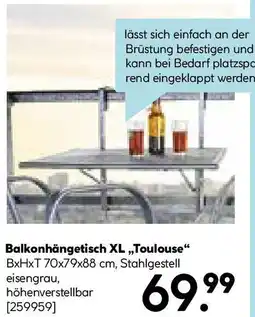 Hellweg Balkonhängetisch XL,,Toulouse Angebot