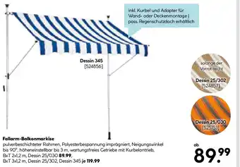 Hellweg Fallarm-Balkonmarkise Angebot