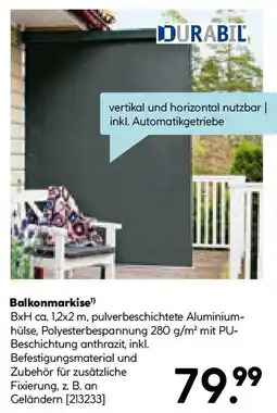 Hellweg Balkonmarkise¹) Angebot