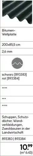 Hellweg Bitumen- Wellplatte Angebot