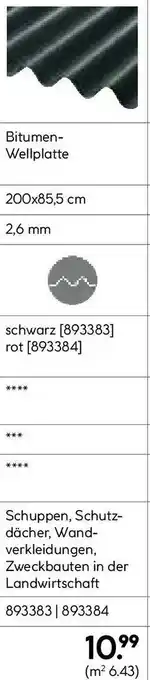 Hellweg Bitumen- Wellplatte Angebot