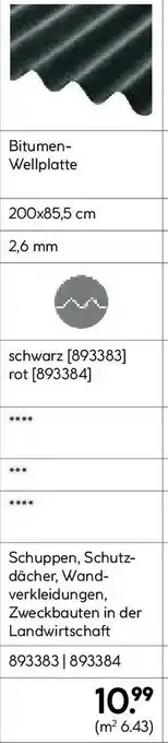 Hellweg Bitumen- Wellplatte Angebot