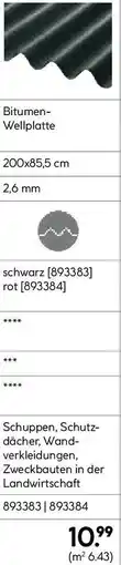 Hellweg Bitumen- Wellplatte Angebot