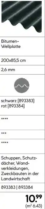 Hellweg Bitumen- Wellplatte Angebot