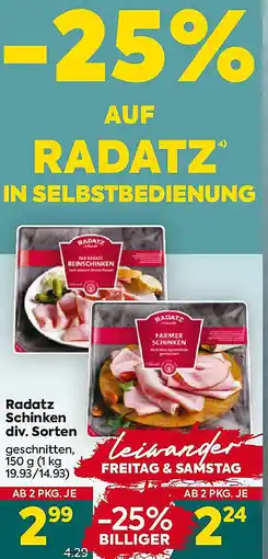 Billa Radatz Schinken Angebot