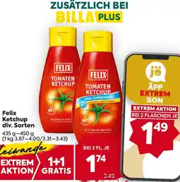 Billa Felix Ketchup Angebot