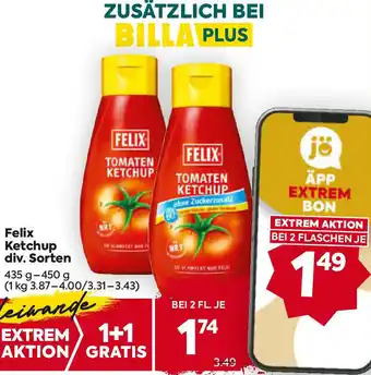 Billa Felix Ketchup Angebot