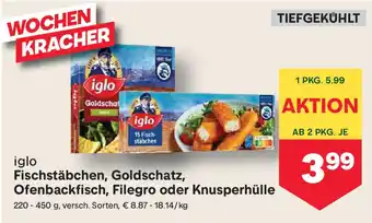MPreis Fischstäbchen, Goldschatz, Ofenbackfisch, Filegro oder Knusperhülle Angebot