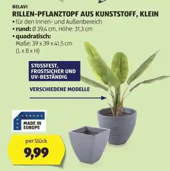 Hofer BELAVI RILLEN-PFLANZTOPF AUS KUNSTSTOFF, KLEIN Angebot