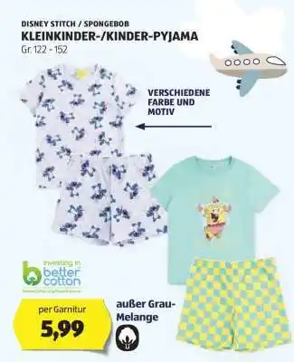 Hofer DISNEY STITCH / SPONGEBOB KLEINKINDER-/KINDER-PYJAMA Angebot