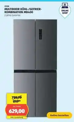 Hofer MULTIDOOR KÜHL-/GEFRIER-KOMBINATION MD400 Angebot