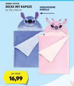Hofer DISNEY STITCH DECKE MIT KAPUZE Angebot