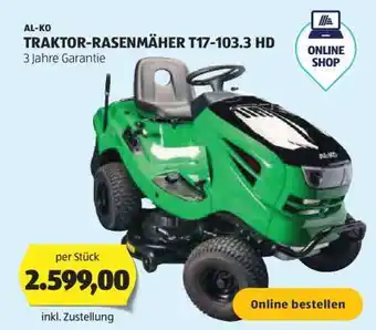 Hofer AL-KO TRAKTOR-RASENMÄHER T17-103.3 HD Angebot
