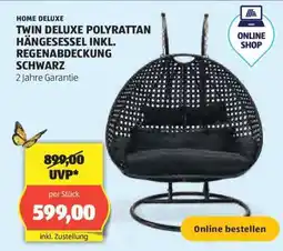 Hofer TWIN DELUXE POLYRATTAN HÄNGESESSEL INKL. REGENABDECKUNG SCHWARZ Angebot