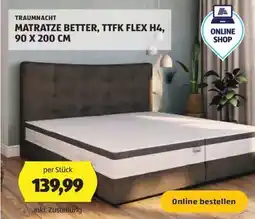 Hofer TRAUMNACHT MATRATZE BETTER, TTFK FLEX H4, 90 X 200 CM Angebot