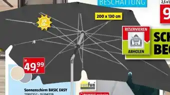 Bauhaus sunfun Sonnenschirm Basic Easy Angebot