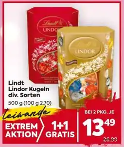 Billa Lindt Lindor Kugeln div. Sorten Angebot