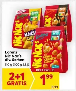Billa Lorenz Nic Nac's div. Sorten Angebot