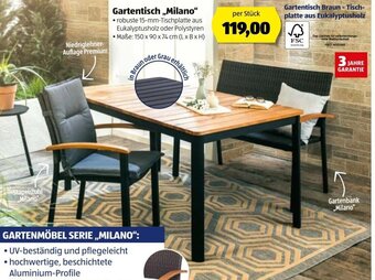 Hofer Gartentisch Milano Angebot