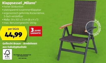 Hofer Klappsessel Milano Angebot