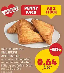 PENNY Bäckerkrönung knusprige apfeltasche Angebot