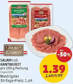 PENNY Salami od. kantwurst Angebot