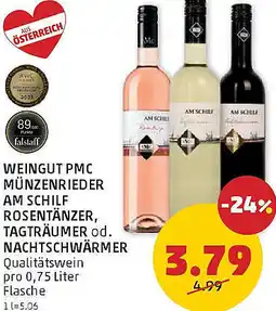 PENNY Weingut pmc münzenrieder am schilf rosentänzer, tagträumer od. nachtschwärmer Angebot