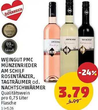 PENNY Weingut pmc münzenrieder am schilf rosentänzer, tagträumer od. nachtschwärmer Angebot