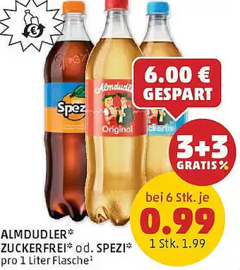 PENNY Almdudler zuckerfrei od. spezi Angebot