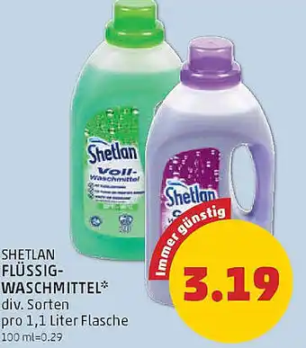 PENNY SHETLAN FLÜSSIG- WASCHMITTEL Angebot
