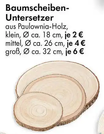 TEDi Baumscheiben- Untersetzer Angebot