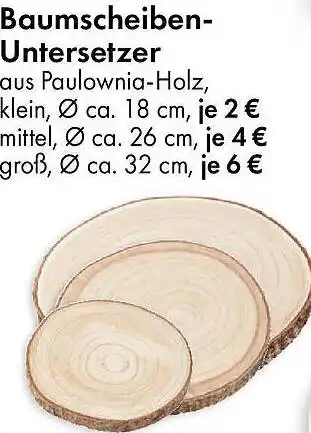 TEDi Baumscheiben- Untersetzer Angebot