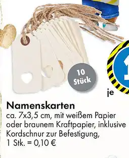 TEDi Namenskarten Angebot
