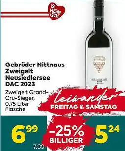 Billa Gebrüder Nittnaus Zweigelt Neusiedlersee DAC 2023 Angebot