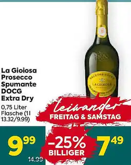 Billa La Gioiosa Prosecco Spumante DOCG Extra Dry Angebot