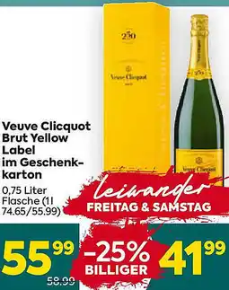 Billa Veuve Clicquot Brut Yellow Label im Geschenk- karton Angebot